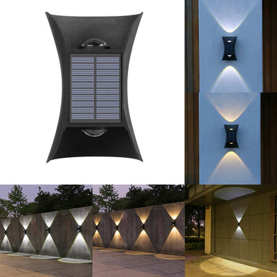 Modern Solar Flared LED Courtyard Enclosure Outdoor Wall Sconce Lamp