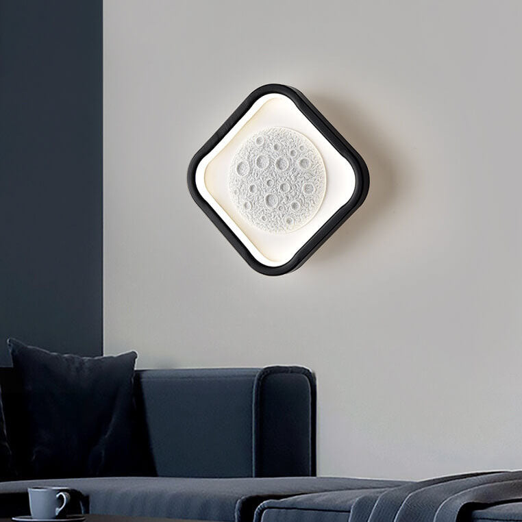 Modern Minimalist Lunar Resin Acrylic Geometric LED Wall Sconce Lamp