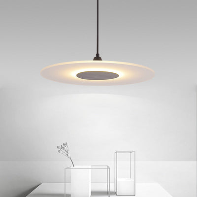 Modern Minimalist Acrylic Disc Shade Iron LED Pendant Light For Living Room