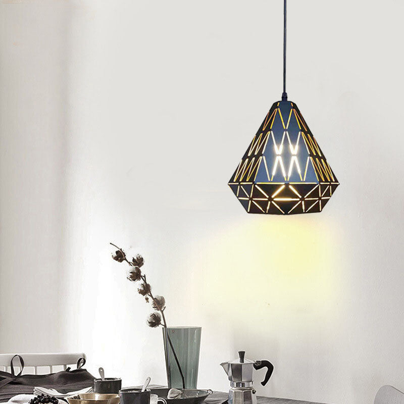 Nordic Simplicity Iron Geometry Triangle 1-Light Pendant Light