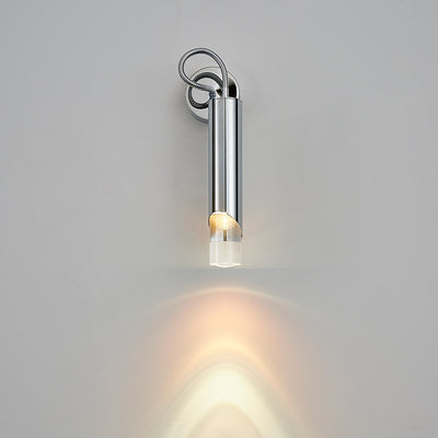 Vintage Chrome Column Acrylic Aluminum LED Wall Sconce Lamp