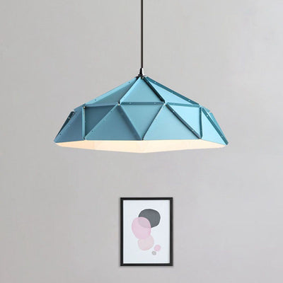 Lampe suspendue à 1 lumière en fer prismatique de grange créative nordique 