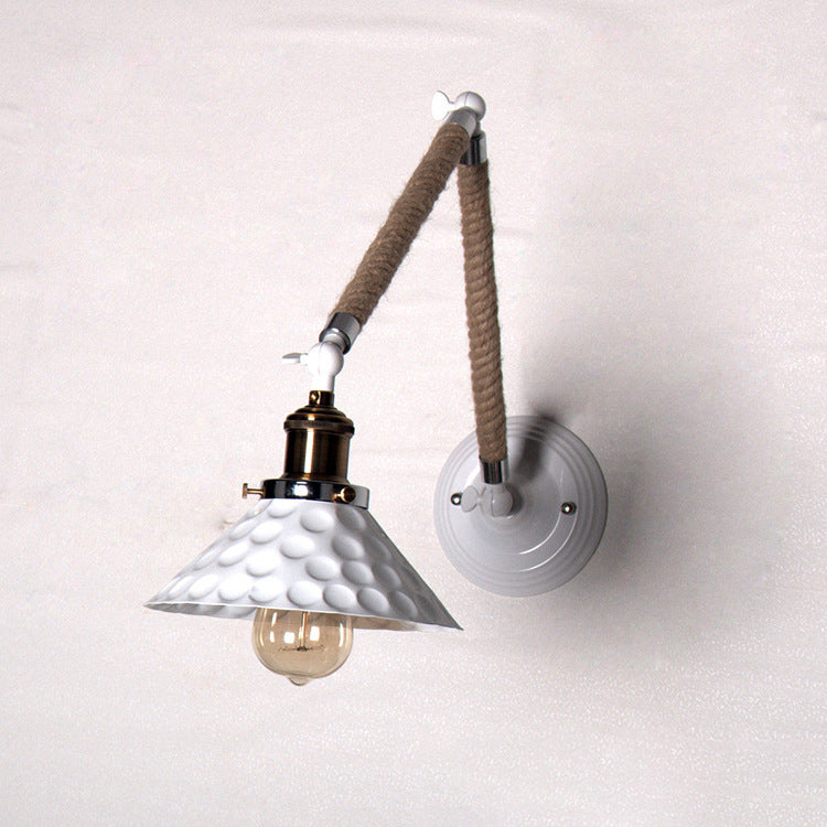 Industrial Vintage White Barn Foldable 1-Light Wall Sconce Lamp