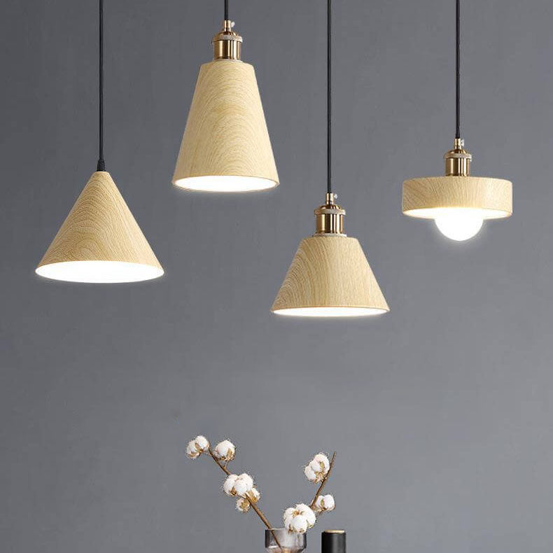 Modern Minimalist Wabi-Sabi Log Round Mouth 1-Light Pendant Light