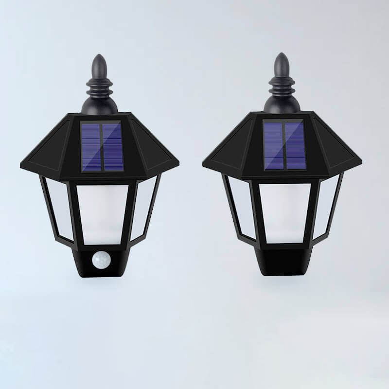 Modern Minimalist Solar Hexagonal ABS PC LED Waterproof Outdoor Wall Sconce Lamp