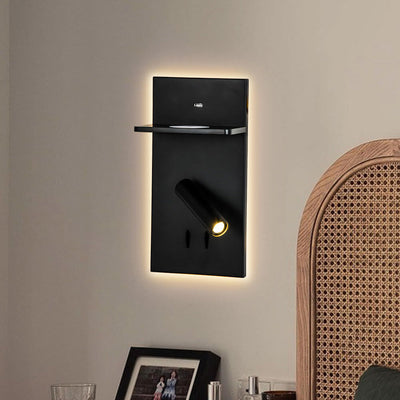 Modern Simple Square House Light Head USB Wireless Charging LED Wall Sconce Lamp