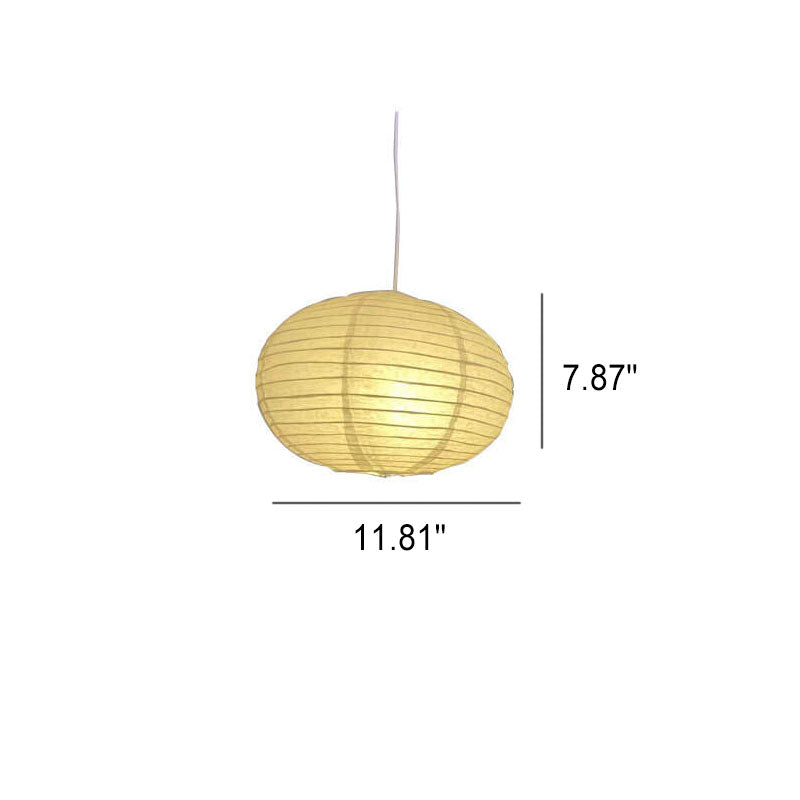 Minimalist Handmade Paper Round Lantern 1-Light Pendant Light