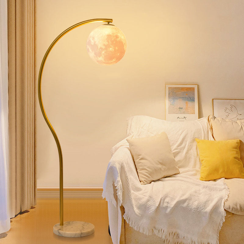 Lampe sur pied moderne minimaliste en fer et marbre à 1 lumière 