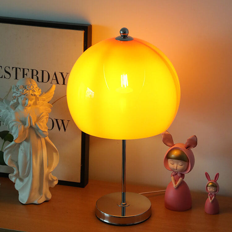 Modern Creative Orange Mushroom Glass Lampshade LED Table Lamp