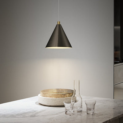 Nordic Minimalist Brass Cone 1-Light Pendant Light