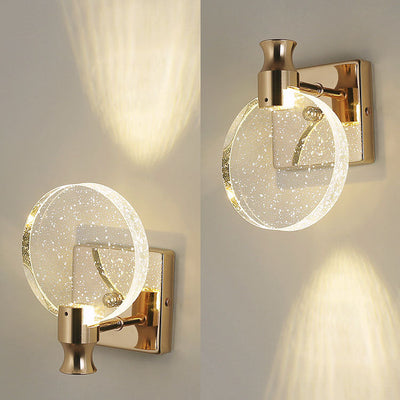 Modern Luxury Round Bubble Crystal Aluminum Iron LED Wall Sconce Lamp For Living Room