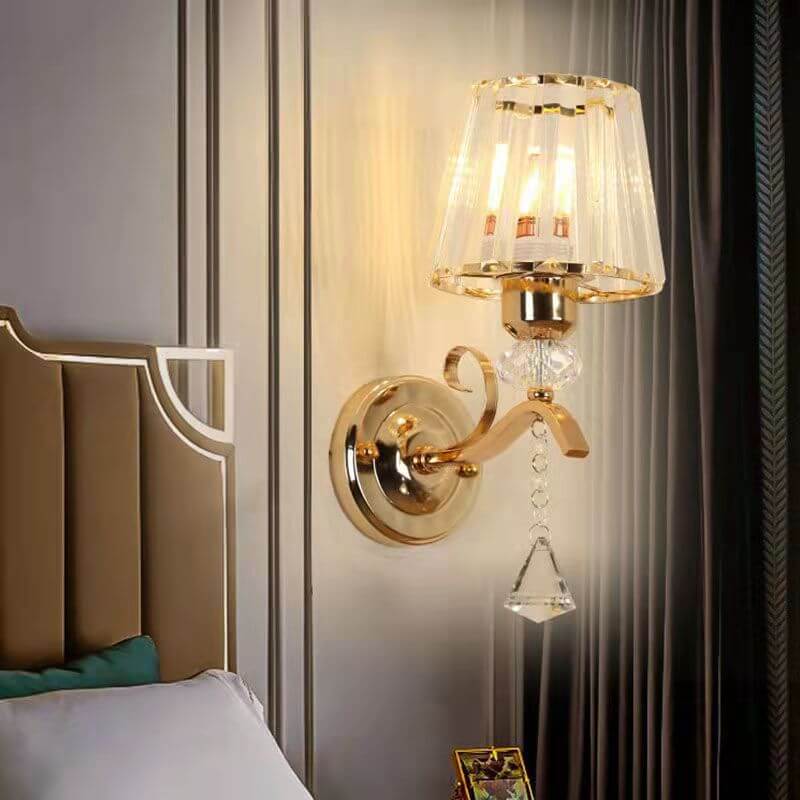 Nordic Luxury Glass Cone 1-Light Wall Sconce Lamp