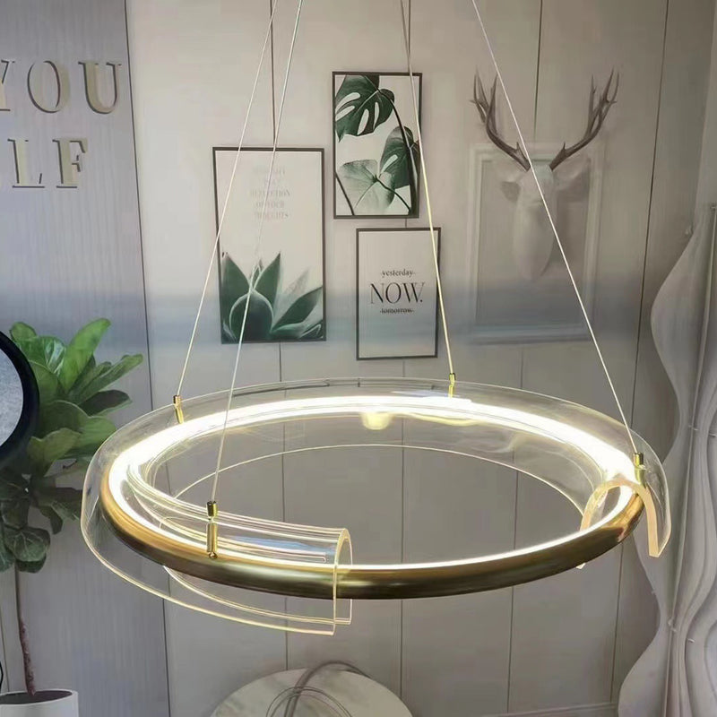 Lustre LED rond créatif minimaliste en fer forgé 