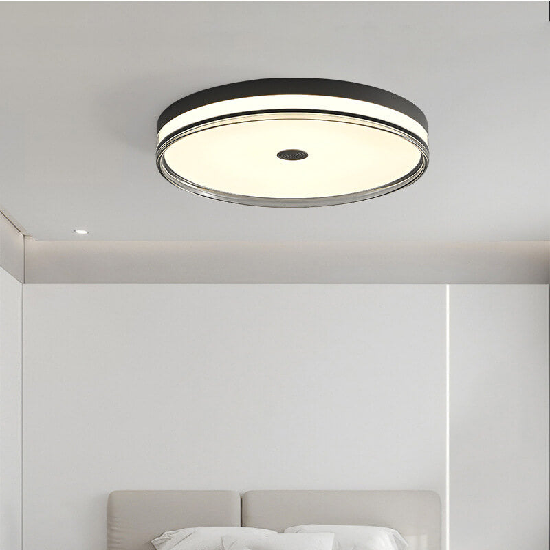 Modern Light Luxury All-Copper Circular LED Flush Mount Ceiling Light