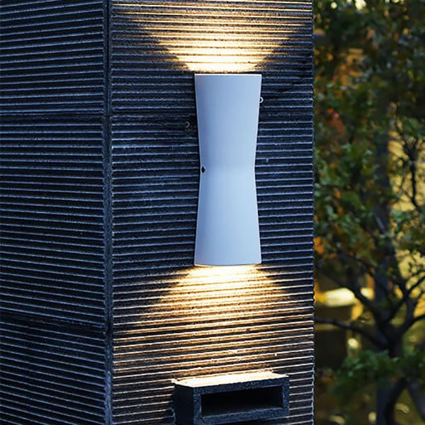 Simple Outdoor Cylindrical Two-Way Spotlight Aluminum Glass Waterproof LED Wall Sconce Lamp