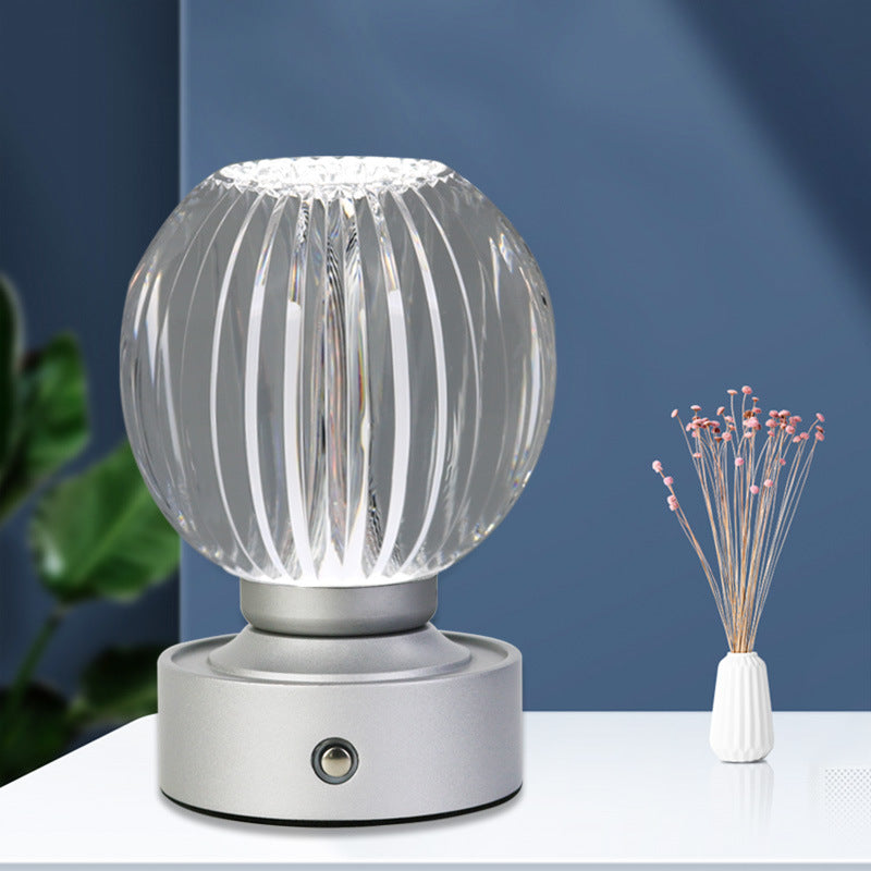 Modern Light Luxury Acrylic Round Ball USB Wireless Charging Touch LED Table Lamp