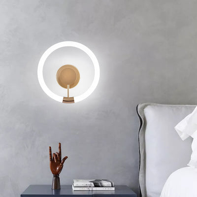 Zeitgenössische Einfachheit Kreis Acryl Schatten LED Wand Leuchte Lampe Für Schlafzimmer 