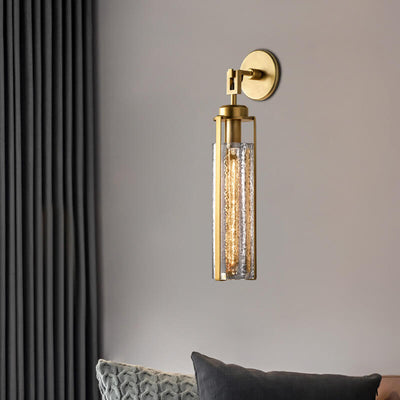 European Light Luxury Metal Glass 1-Light Wall Sconce Lamp