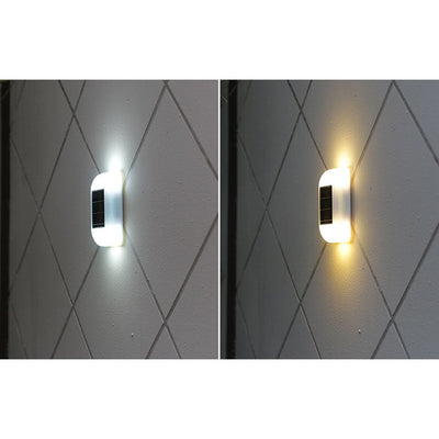 Solar Outdoor Waterproof White Square LED Patio Wall Sconce Lamp