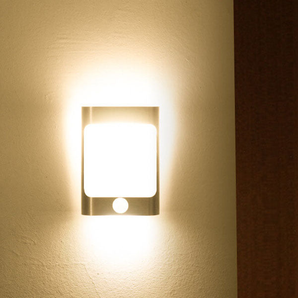 Modern Rectangular Body Sensor Aluminum USB Rechargeable LED Wall Sconce Lamp