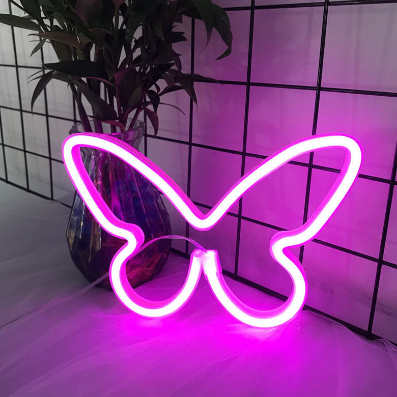 Batterie LED papillon néon créatif/néon décoratif USB 