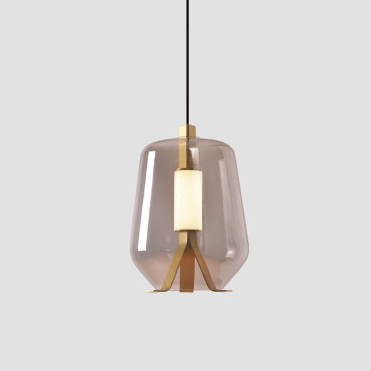 Nordic Simple Clear Glass Jar LED Pendant Light