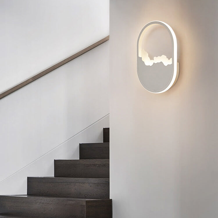 Moderne, minimalistische, ovale LED-Wandleuchte aus Eisen mit raffinierten Wellen