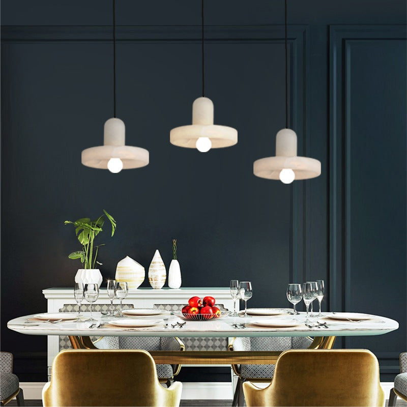 Minimalistisches Licht Luxus Lucite Geometry Round 1-Light Pendelleuchte 