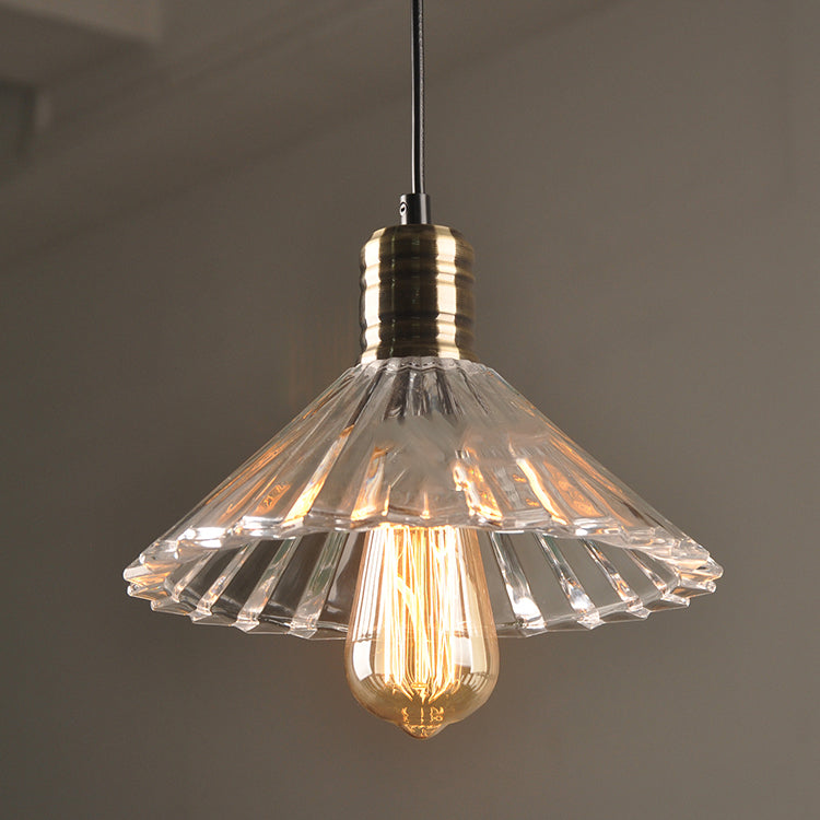 Modern Retro Clear Umbrella Glass 1-Light Pendant Light