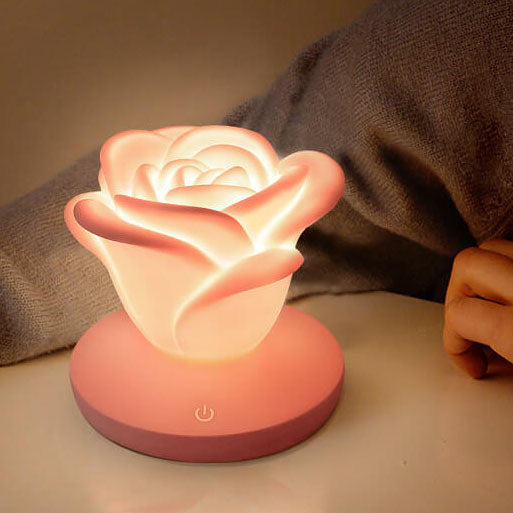 Modern Silicone Rose Flower LED Night Light Table Lamp