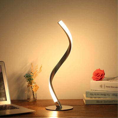 Modern Minimalist Aluminum Spiral Strip LED Table Lamp For Home Office