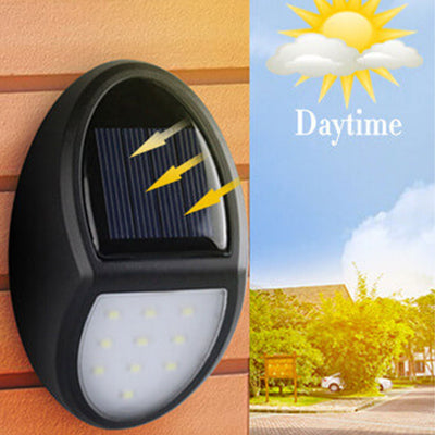 Simple Solar Oval Fence Outdoor Wall Sconce Lamp