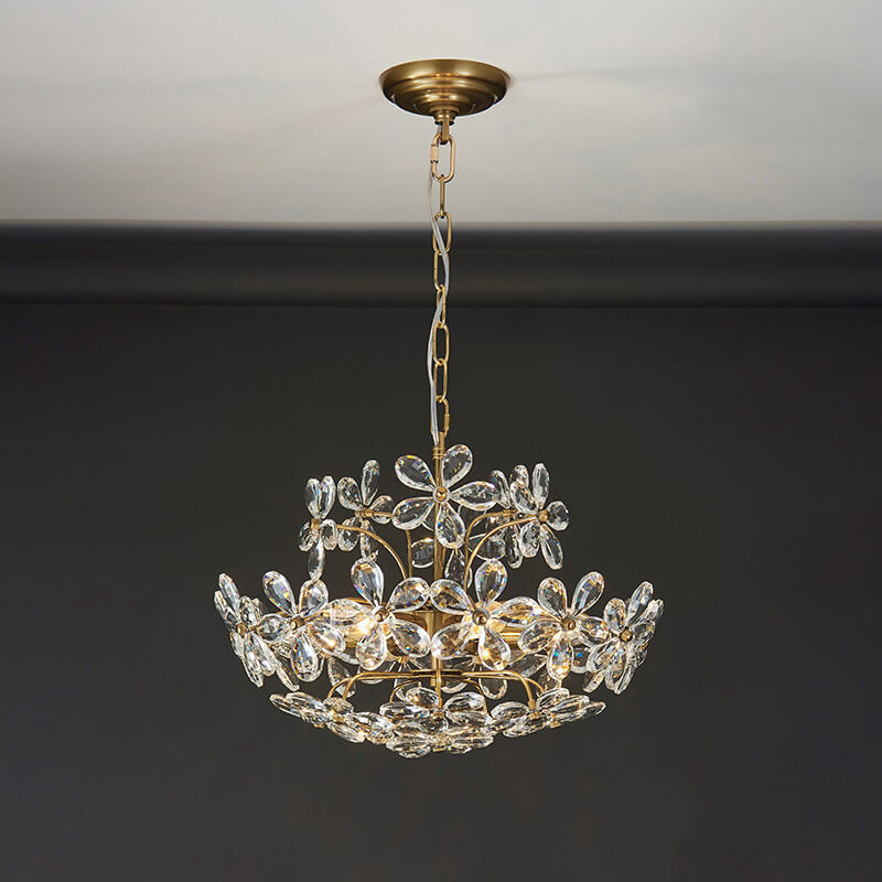 French Luxury Crystal Flower 6/8 Light Chandelier