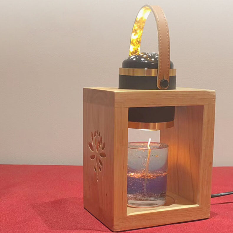 Moderne, minimalistische Massivholz-Tischlampe mit 1 Licht und schmelzendem Wachs 