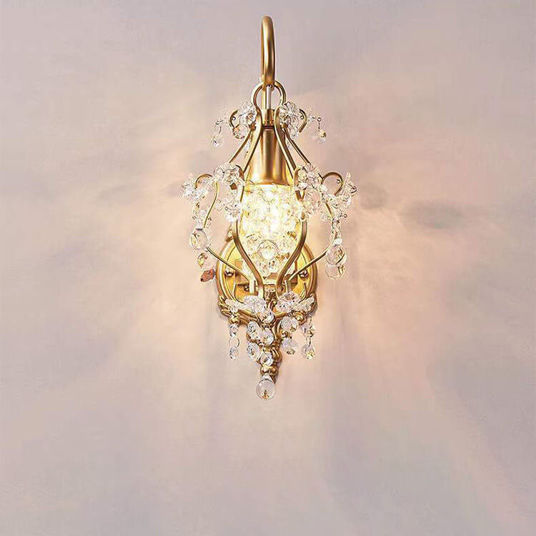 All Copper Light Luxury Crystal 1/2-Licht-Wandleuchte 