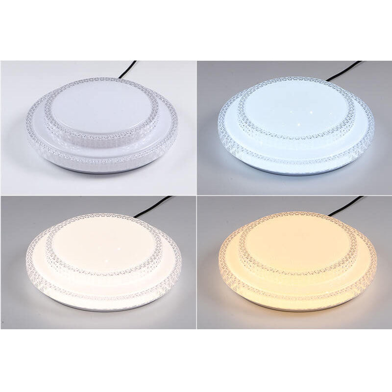 Plafonnier LED à montage encastré, rond, simple et moderne, double cristal 