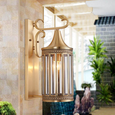 Traditional European Light Luxury Vintage Copper Glass 1/3-Light Wall Sconce Lamp