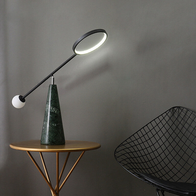 Modern Light Luxury Marble Iron Geometric LED Table Lamp