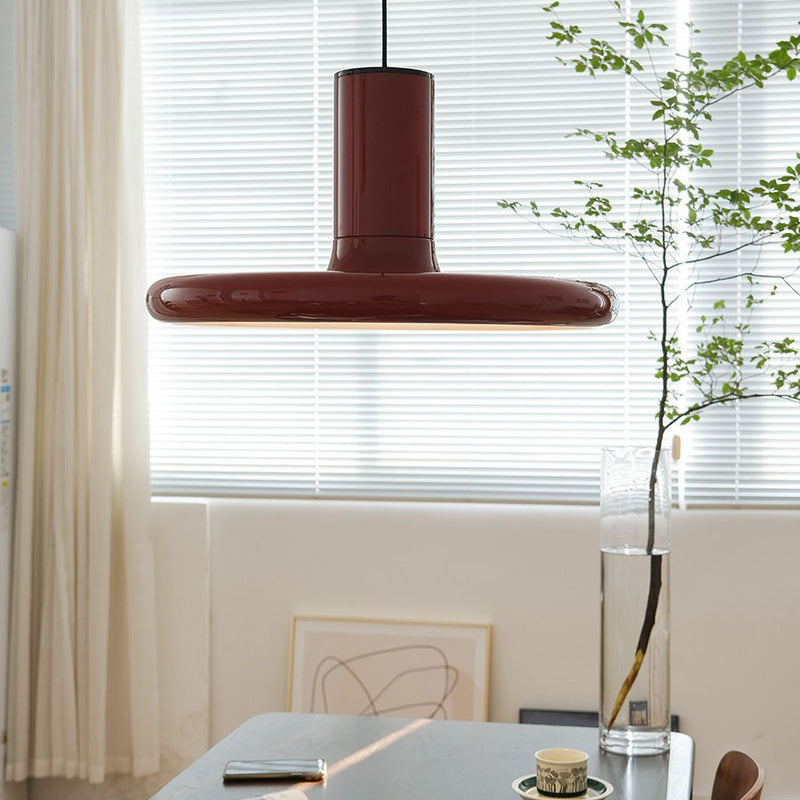 Nordic UFO Red Frisbee 1-Light Pendant Light