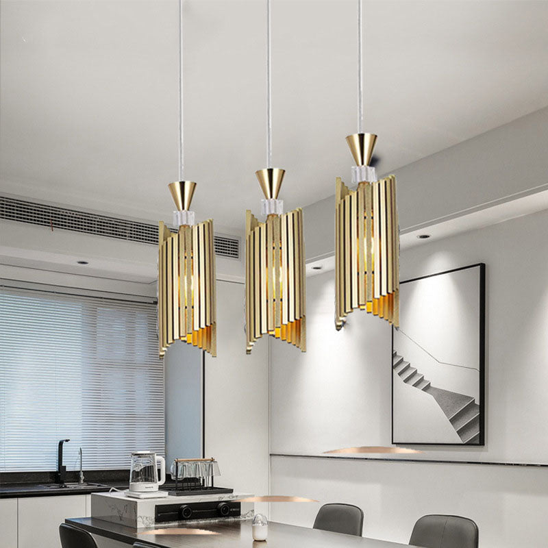 Modern Light Luxury Aluminum Column Geometry 1-Light Pendant Light