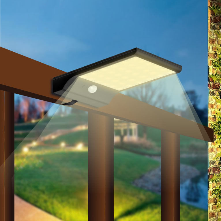 Outdoor Solar Square Panel Waterproof Sensor LED Patio Railing Light