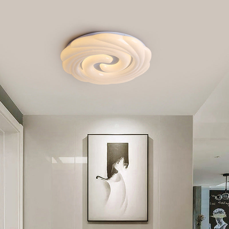 Contemporary Creative Swirl Acrylic Round Shade LED Flush Mount Ceiling Light For Living Room