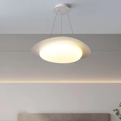 Nordic Minimalist White Pebble Acrylic Iron LED Pendant Light