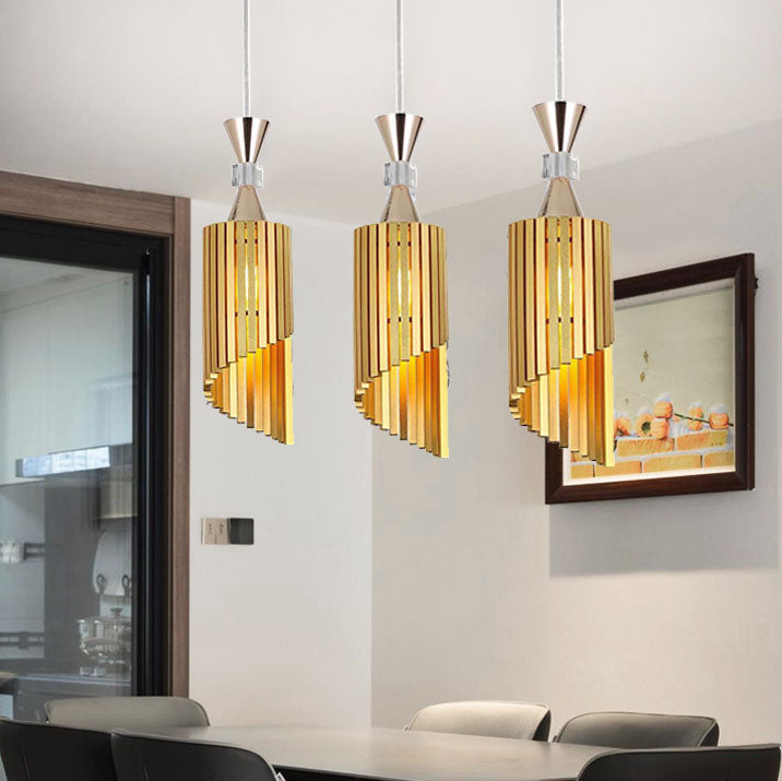 Modern Creative Aluminum Column Geometry 1-Light Pendant Light