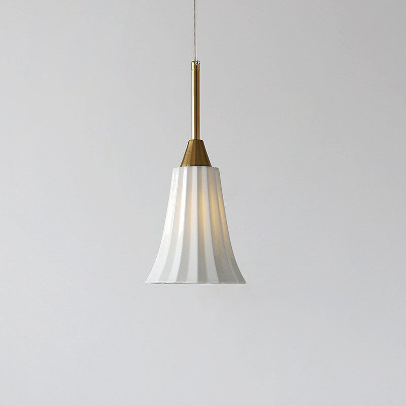 Luminaire suspendu moderne et minimaliste à 1 lumière en forme de cloche à texture en céramique 