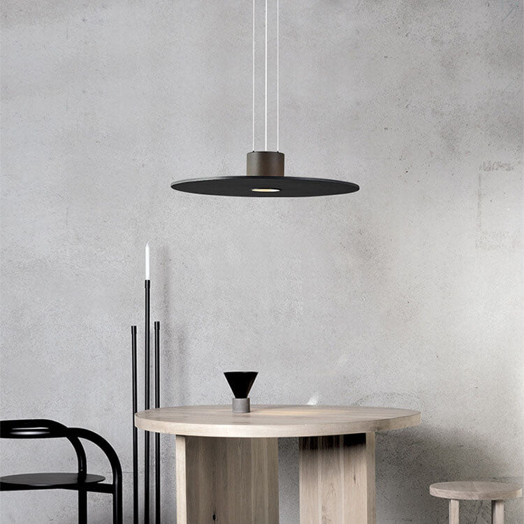 Modern Minimalist Flying Saucer Round Flat Hardware LED Pendant Light