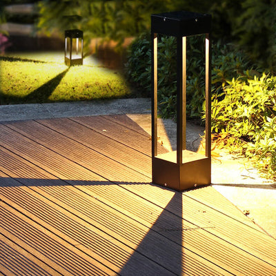 Modern Simple Solar Square Frame LED Outdoor Lawn Garden Landscape Light