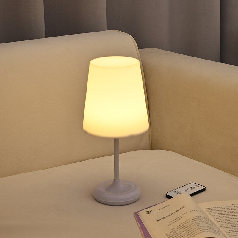 Modern Pure White Mushroom Remote Control Touch USB Rechargeable LED Night Light Table Lamp