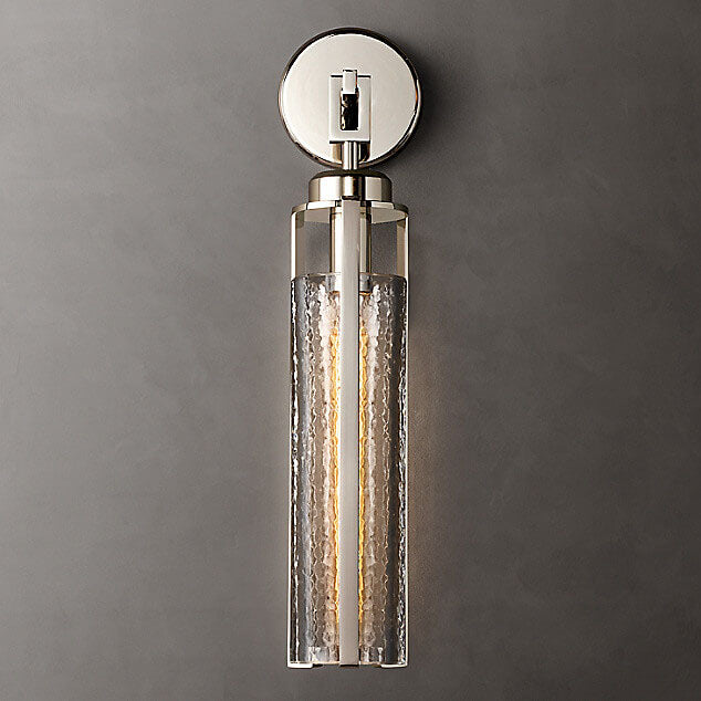 European Light Luxury Metal Glass 1-Light Wall Sconce Lamp