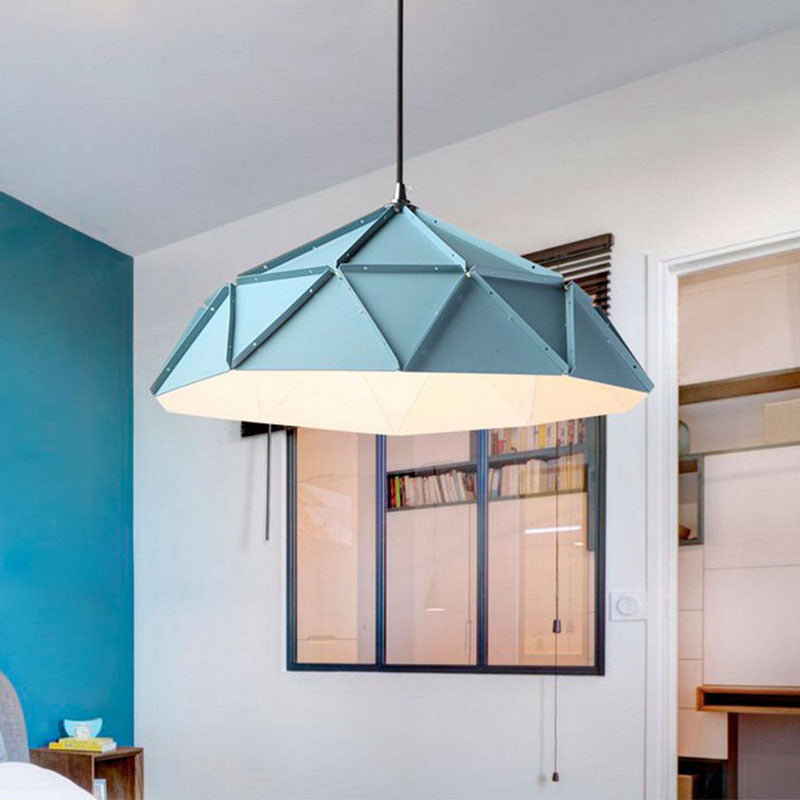 Lampe suspendue à 1 lumière en fer prismatique de grange créative nordique 